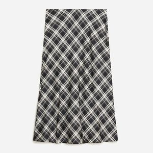 New! J. Crew Size M Medium Gwyneth Slip Skirt Black White Friday Plaid NWT